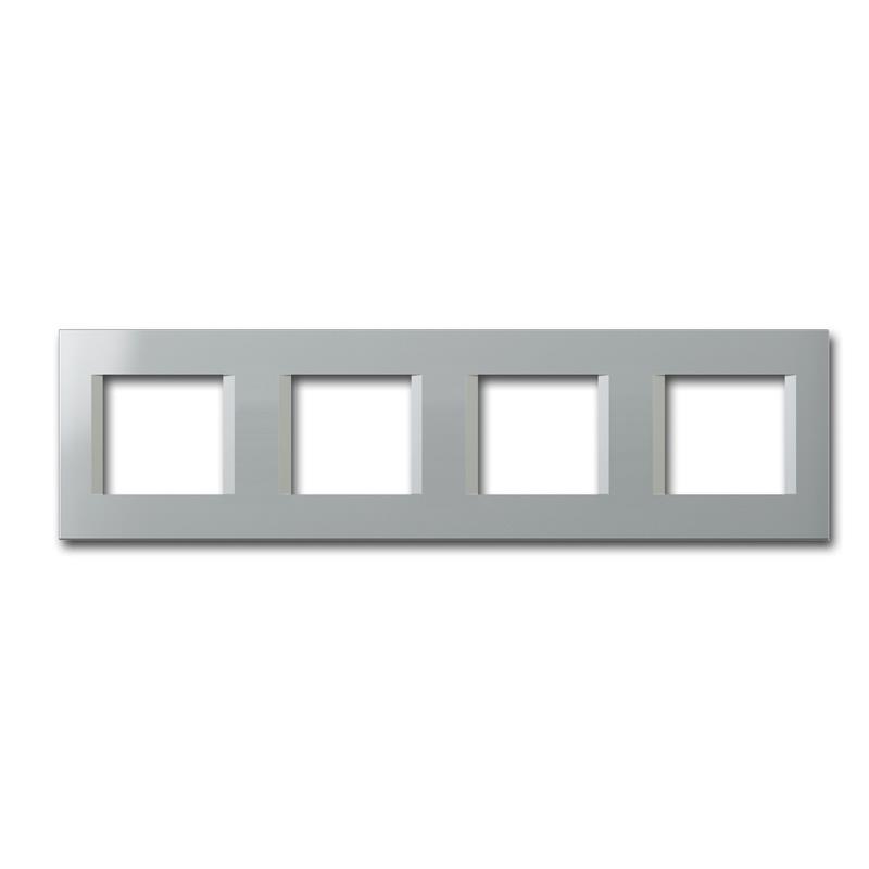 MODUL PLUS 4-fach Rahmen, Silber-Elox, "line", Unterputz