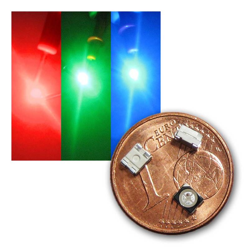 SMD LED Bauart 3528 RGB 3-Chip, superklein, breit abstrahlen