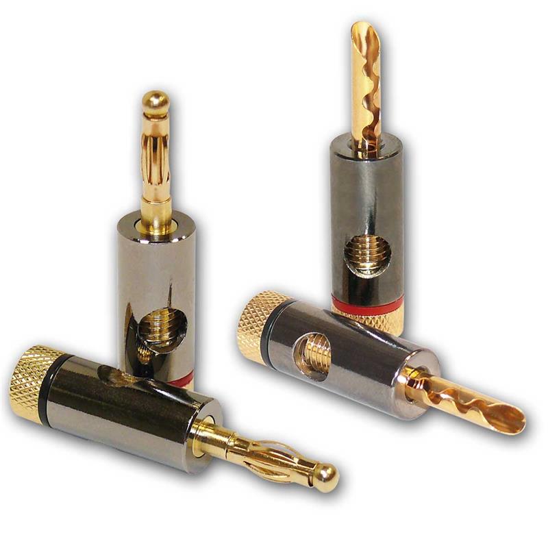 Bananenhohl- und Federstecker, schwarz/rot, gerade, 4 Stück