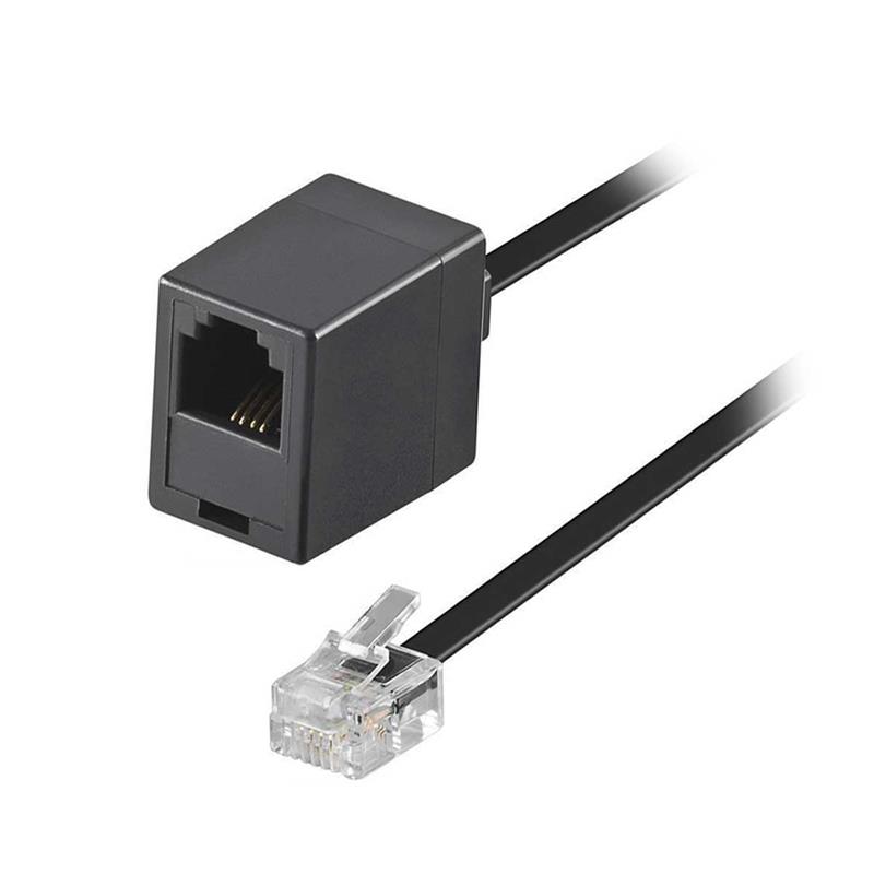 Telefonkabelverlängerung, RJ11/RJ14 CCA Kabel, 3m Flachkabel