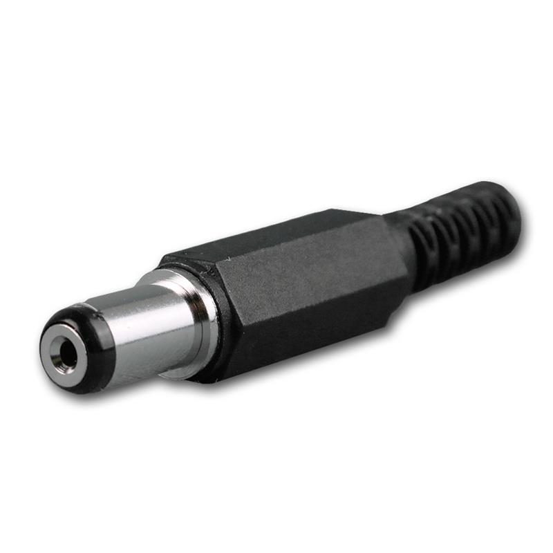 DC-Hohlstecker 5,5x1,5mm, gerader Anschluss mit Knickschutz