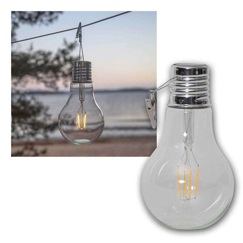 LED Solar Hängeleuchte "FILLE", mit Metallclip, Outdoor-Lampe