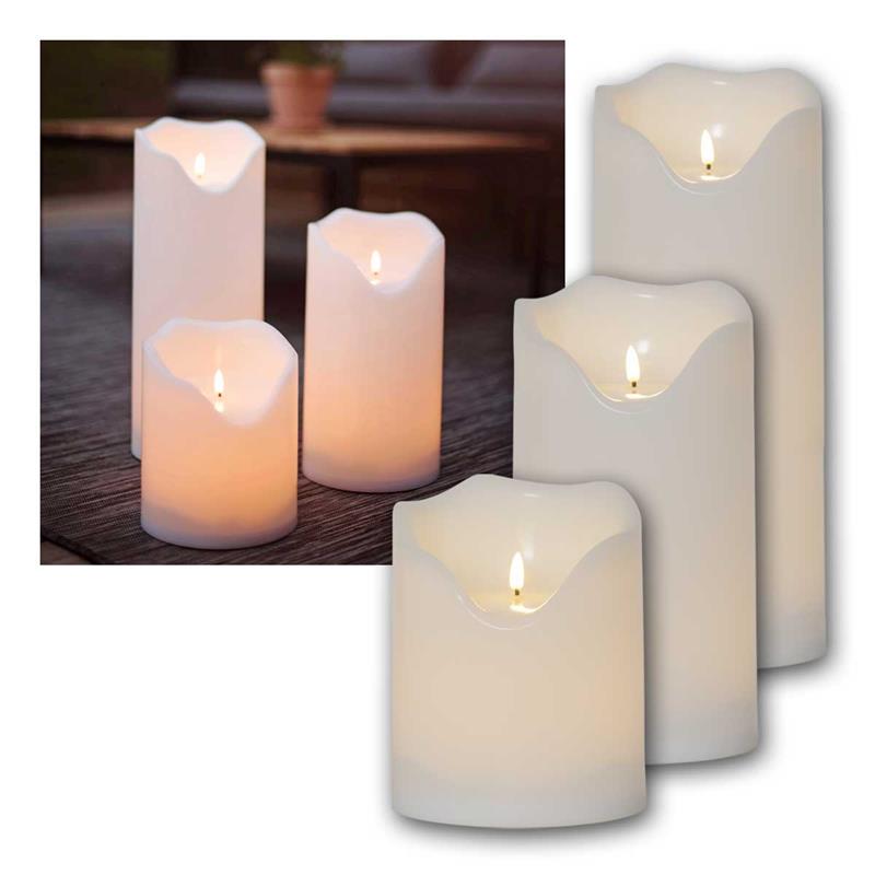 LED Kerze "GRAND", XXL LED Stumpenkerze mit Timer, IP44