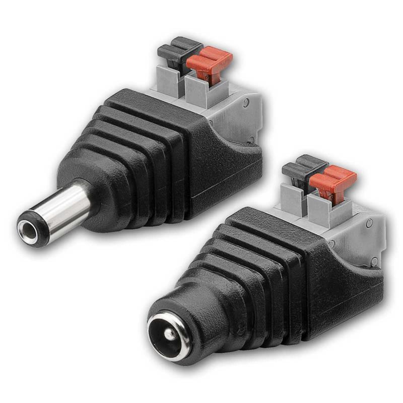 DC-Steckverbinder 5,5x2,1mm mit Terminalblock, Einzel & Set