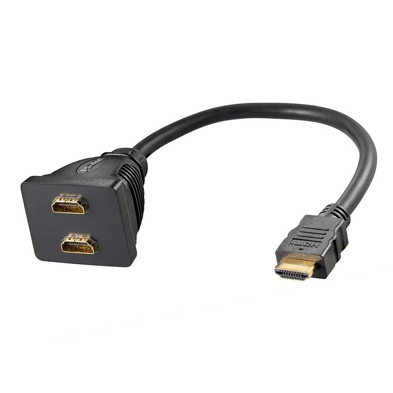 HDMI Y-Adapter, Splitter Kabel 1x Stecker auf 2x Buchsen