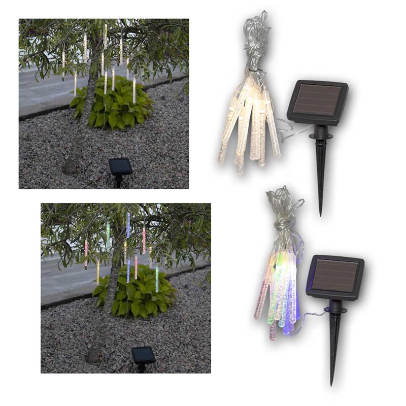 LED Solar Lichterkette "BUBBLY", Acrylstift mit Blasenoptik