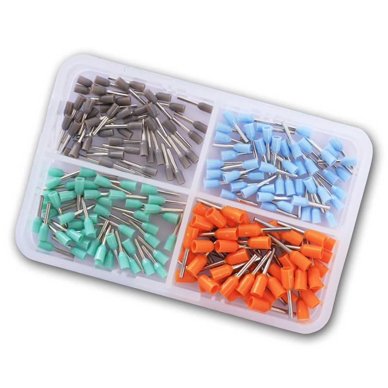 Aderendhülsen-Set, 200 Teile, mit isolierten Schaft, 0,14-0,5mm² Aderendhülsen-Set, 200 Teile, mit isolierten Schaft, 0,14-0,5mm²