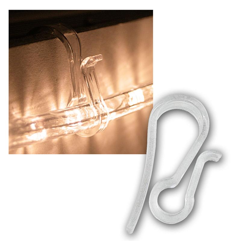 Befestigungshaken für Lichtschlauch & Lichterkette, 10er Set