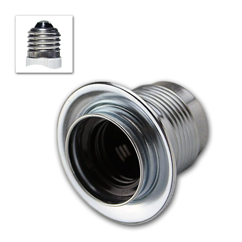 Fassung E27 Chrom aus Metall max. 250V/4A, mit Gewinde