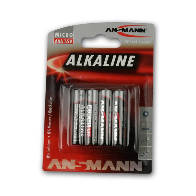 Alkaline-Batterie Micro AAA/LR03, Ersatzbatterien, 4er Sparpack