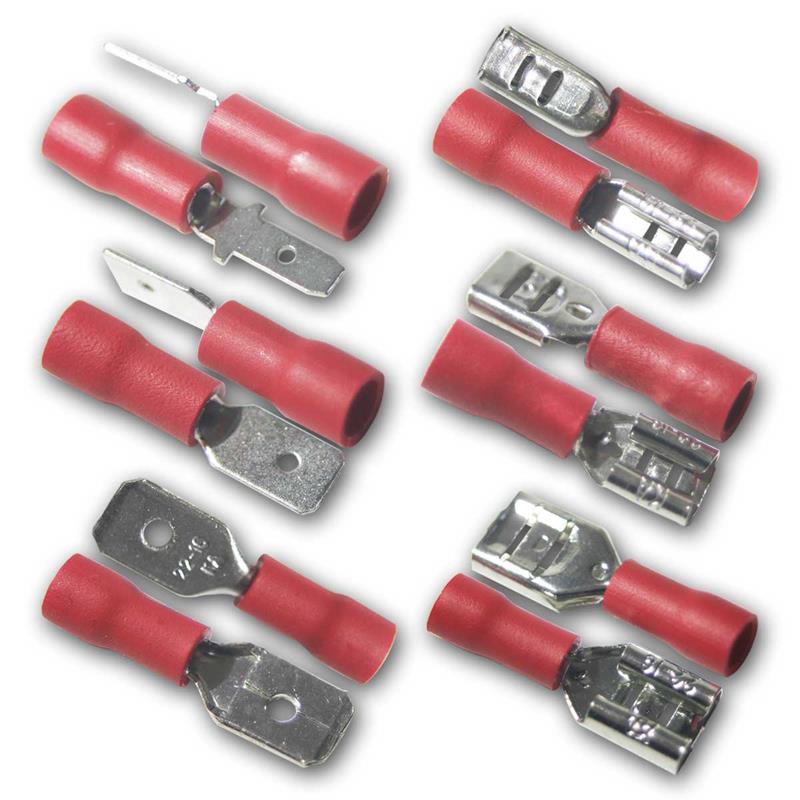Flachsteckverbinder rot, Stecker/Hülsen für Kabel 0,5-1,5mm²