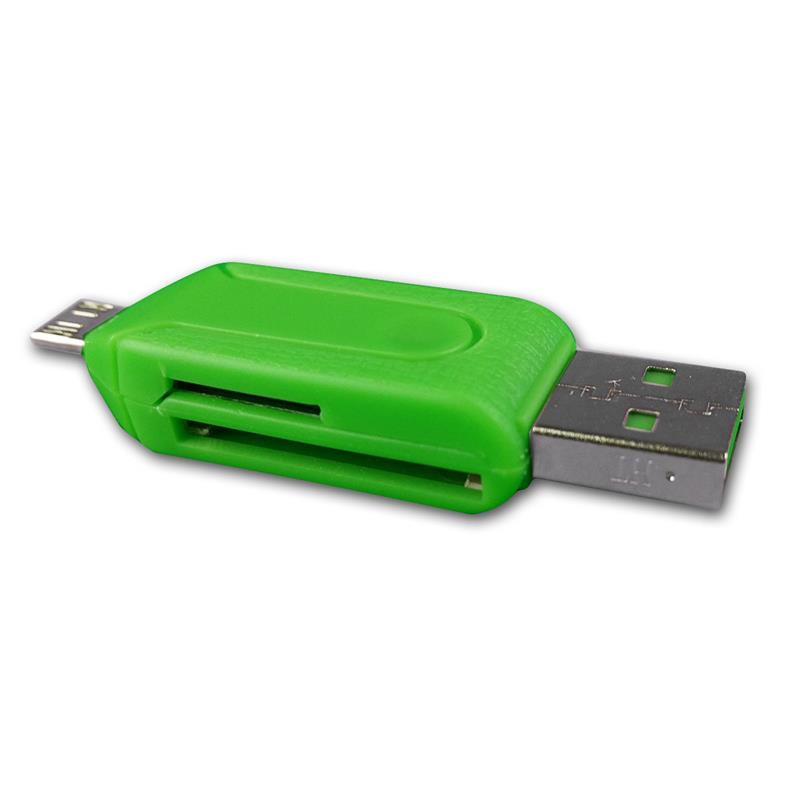 SD-Kartenleser mit USB & Micro-USB, MicroSD/SD bis 32GB
