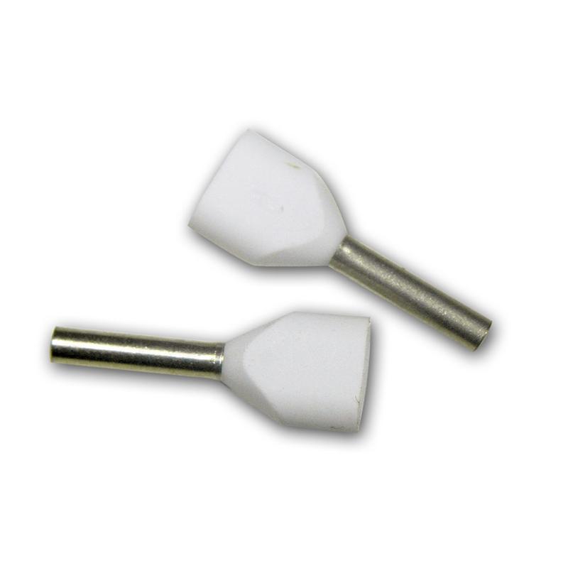 Duo-Aderendhülsen 100-teiliges Set, weiß isoliert, 0,50mm²,  Duo-Aderendhülsen 100-teiliges Set, weiß isoliert, 0,50mm²,