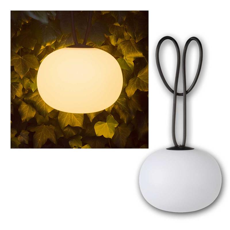 LED Akku Leuchtkugel "STONO MILK USB", Ø 23cm, 30lm, IP54