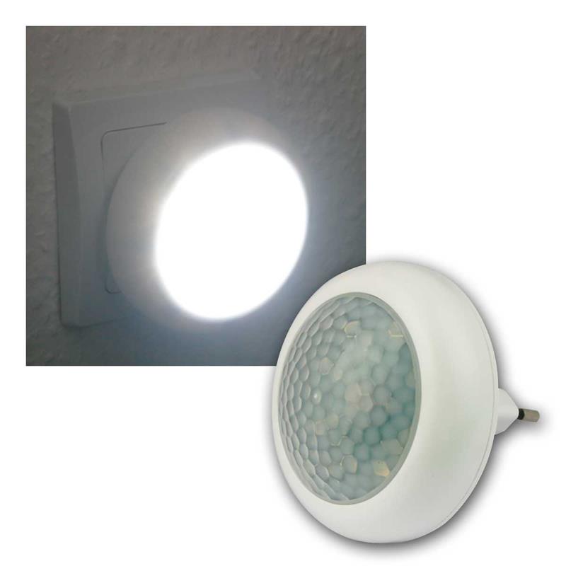 LED Steckdosenlicht mit Bewegungsmelder, 120° Sensor, weiß