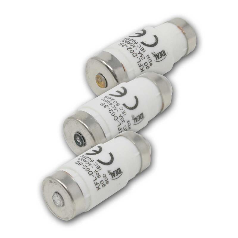 IDEAL 10er Pack Sicherungseinsätze, Schmelzsicherung, D02