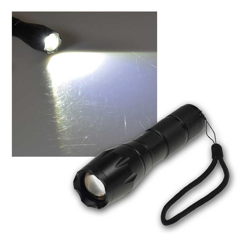 LED Taschenlampe 10W, 5 Leuchtmodis, Zoomfunktion