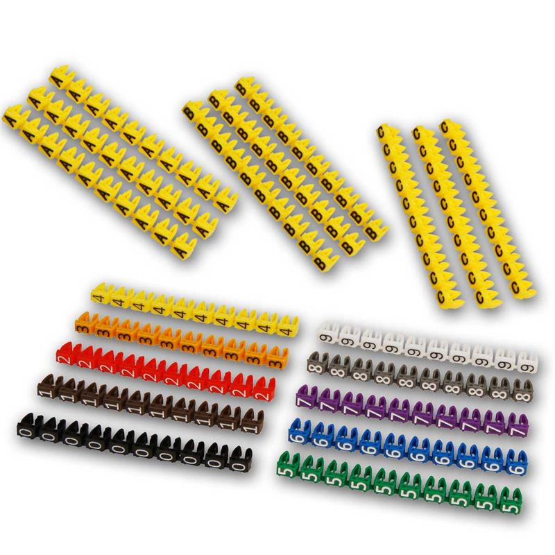 Kabel Kennzeichnung, Kabelmarker-Clips, Ziffern/ Buchstaben