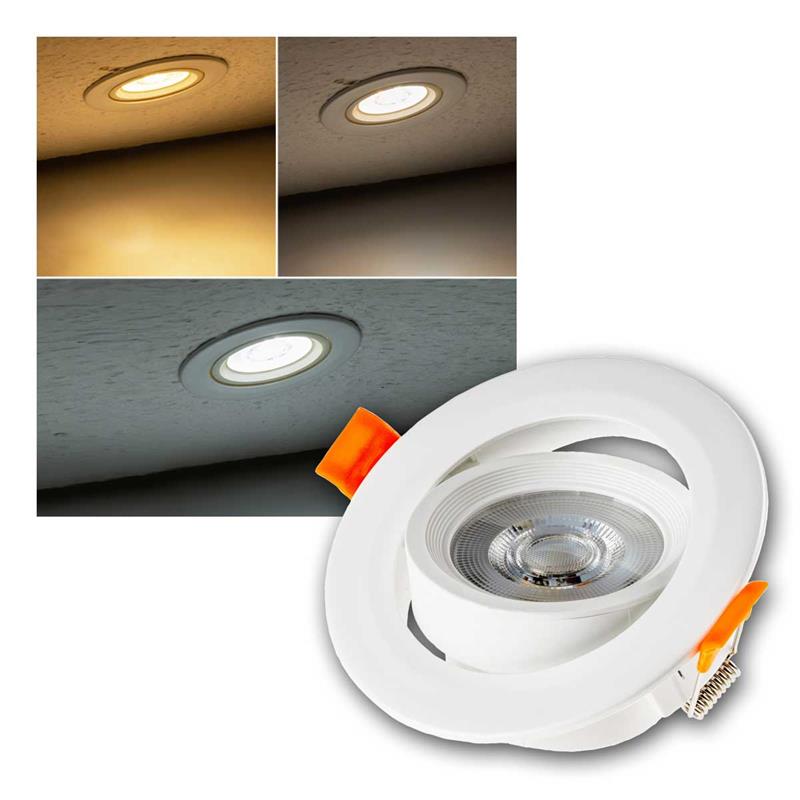 LED Downlight "Flat-36 CCT", 5W, CCT Funktion, neigbar