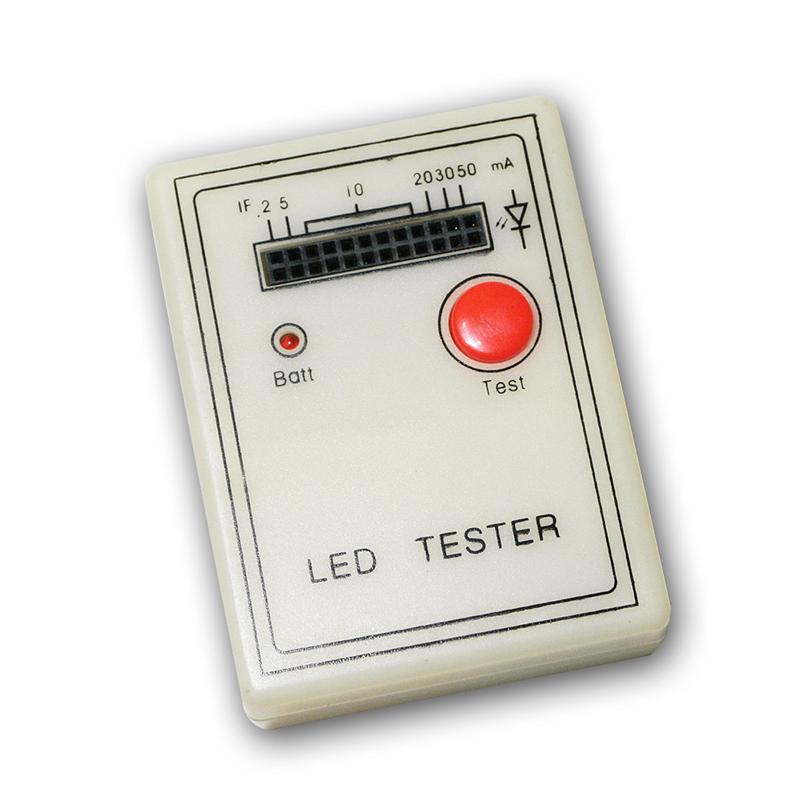 LED Tester für 2-Pin und 4-Pin LEDs, Prüfstrom 0,2 bis 50mA
