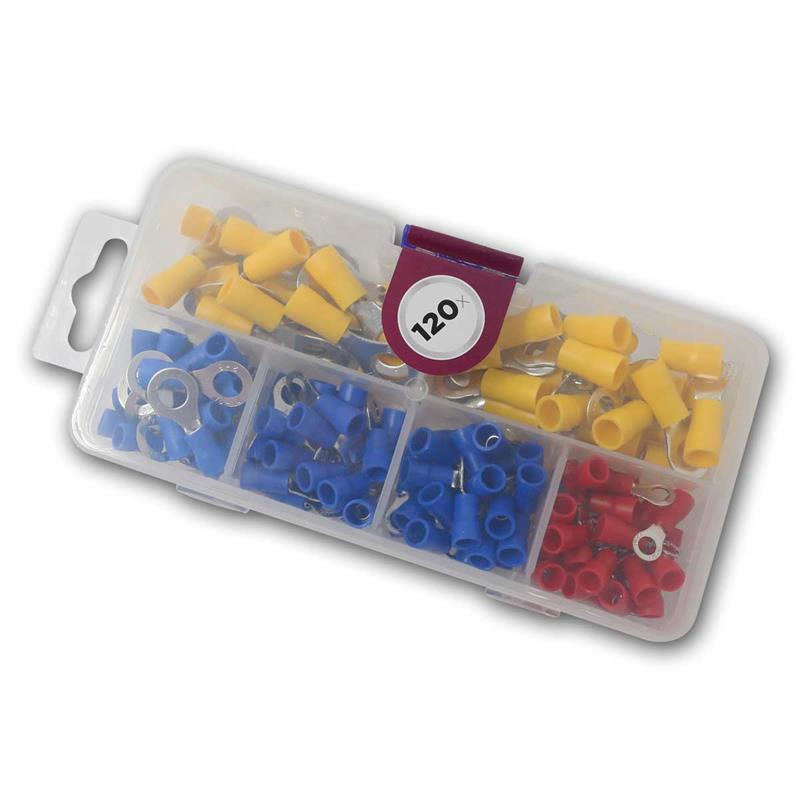 120-teiliges Set Ringkabelschuhe, Quetschkabelschuhe, isolie 120-teiliges Set Ringkabelschuhe, Quetschkabelschuhe, isolie