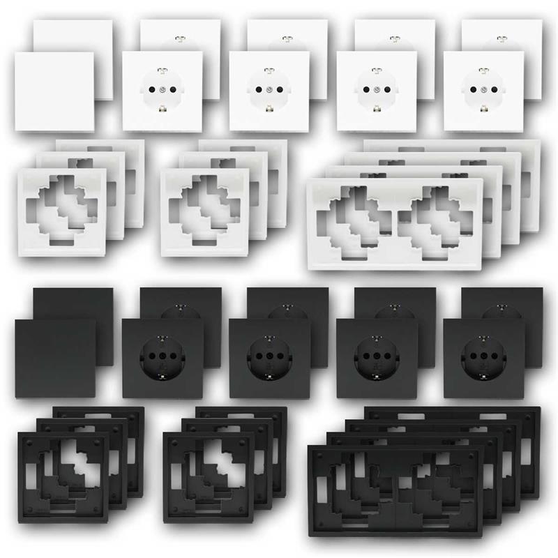 SHALLOW Set "Standard-20", Schalter und Steckdosen, 20 Teile