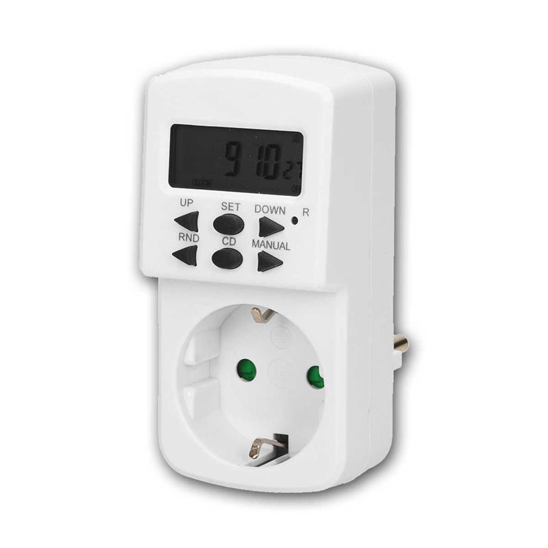 Digitale Zeitschaltuhr, 10 Programme, max. 1.800W, Puffer-Akku
