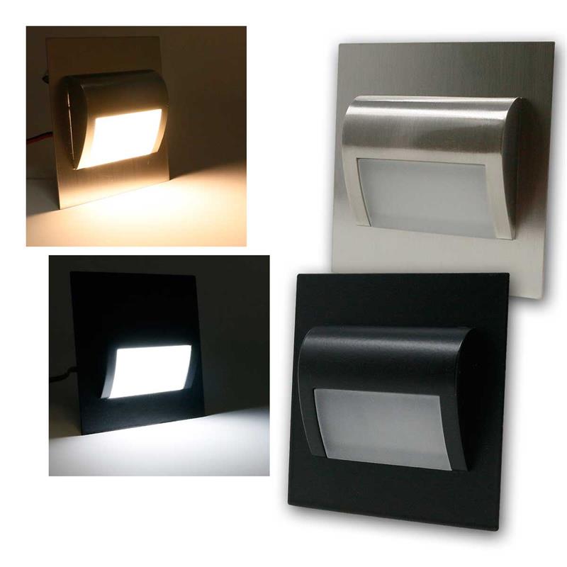 LED Wandeinbauleuchte "DRACO", 75x75mm, 12V/1,5W, 30lm