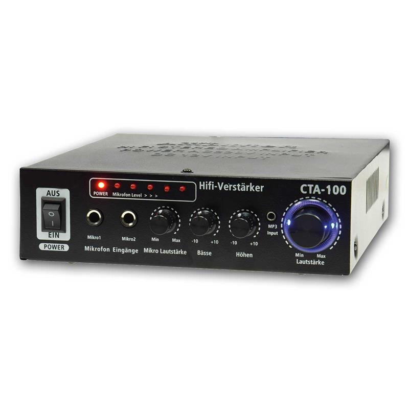 Stereo HiFi-Verstärker "CTA-100", 100W, 12V / 230V, regelbar
