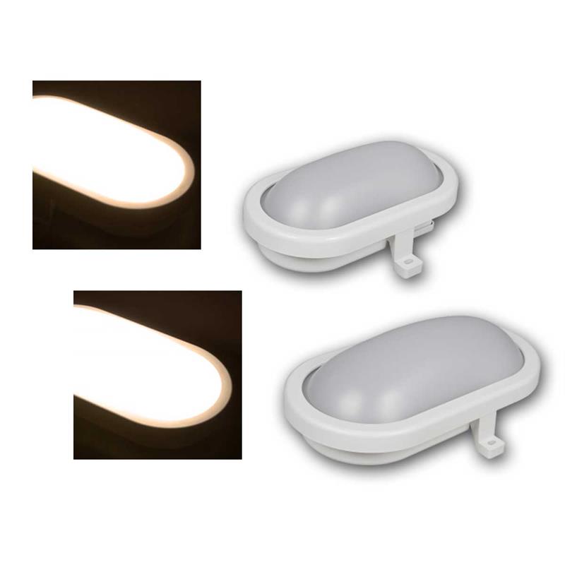 LED Feuchtraumleuchte „Oval“, Wandleuchte, warmweiß, IP65 LED Feuchtraumleuchte „Oval“, Wandleuchte, warmweiß, IP65