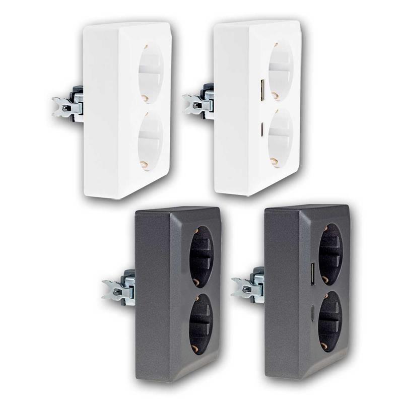 MILOS 2-fach Steckdose, Unterputz Doppelsteckdose mit USB-C