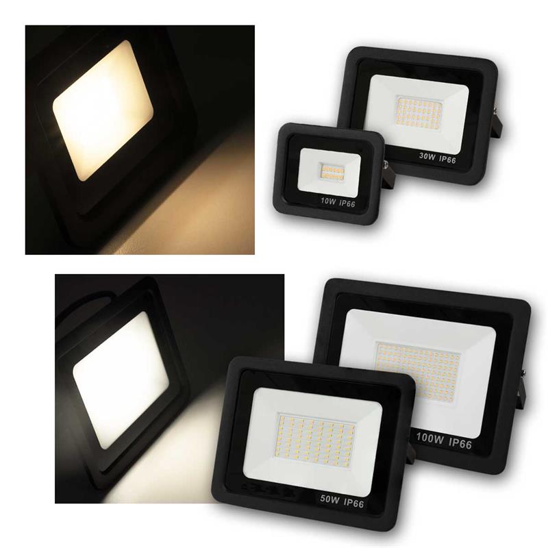 LED Flutlichtstrahler "SLIM", 230V, Aluminium, schwarz, IP66