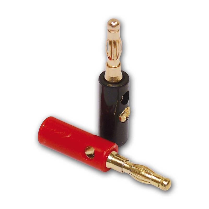 4er Set Bananenfederstecker, gerade, Schraub-/Lötanschluss