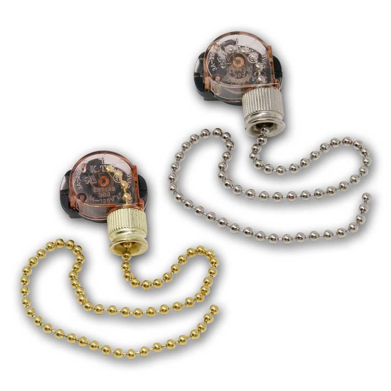 Zugschalter, Schnurschalter, gold oder silber, Ein/ Aus Schalter