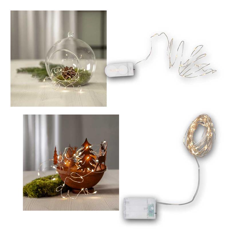 LED Deko Lichterkette "DREWDROPS", Batterie & Timerfunktion