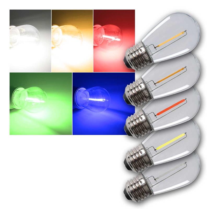 E27 Lichterketten-Birne "ST45", Filament LEDs, bruchsicher