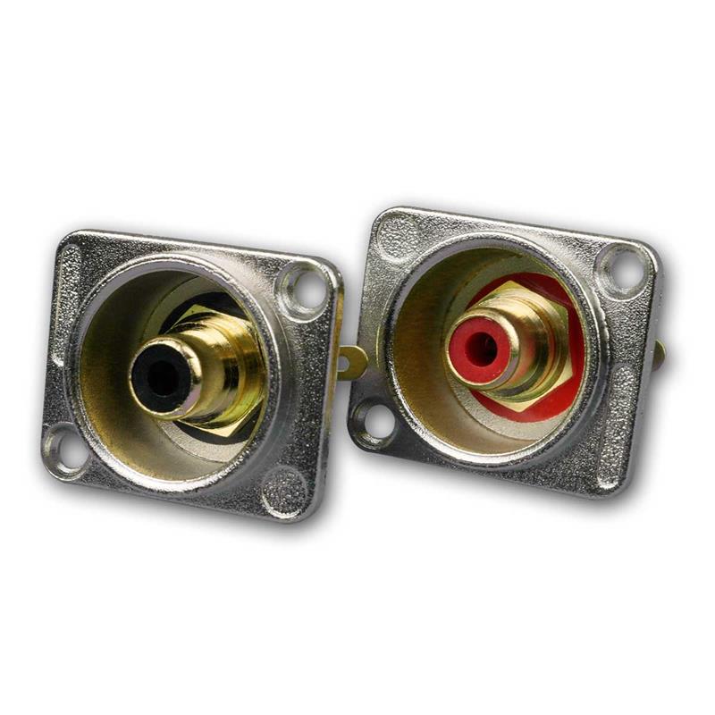 Audio-Einbaubuchse, Cinch-Buchsen rot/schwarz, 2er Pack