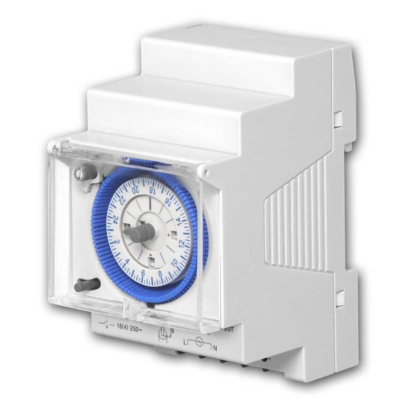 24 Stunden Zeitschaltuhr, mechanisch, für Hutschiene, 1000W