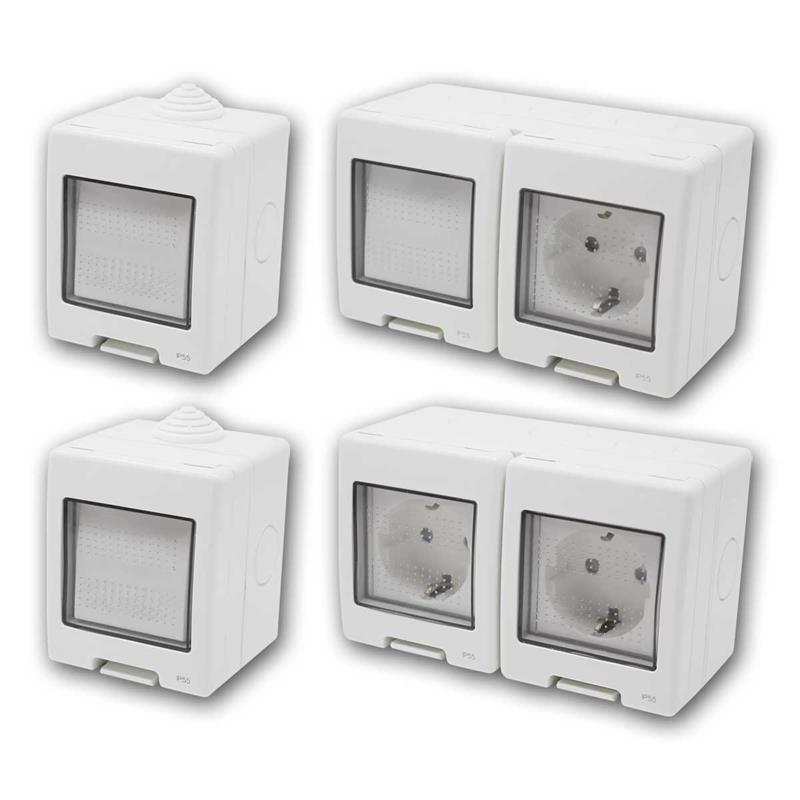 TEM Set "Flur", Aufputz Steckdosen & Kombidose, IP55