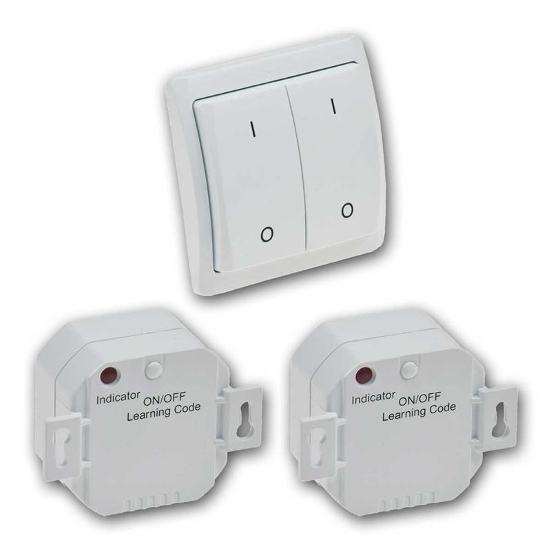 PILOTA CASA Funkschalter-Set, 1x Sender Duo + 2x Empfänger