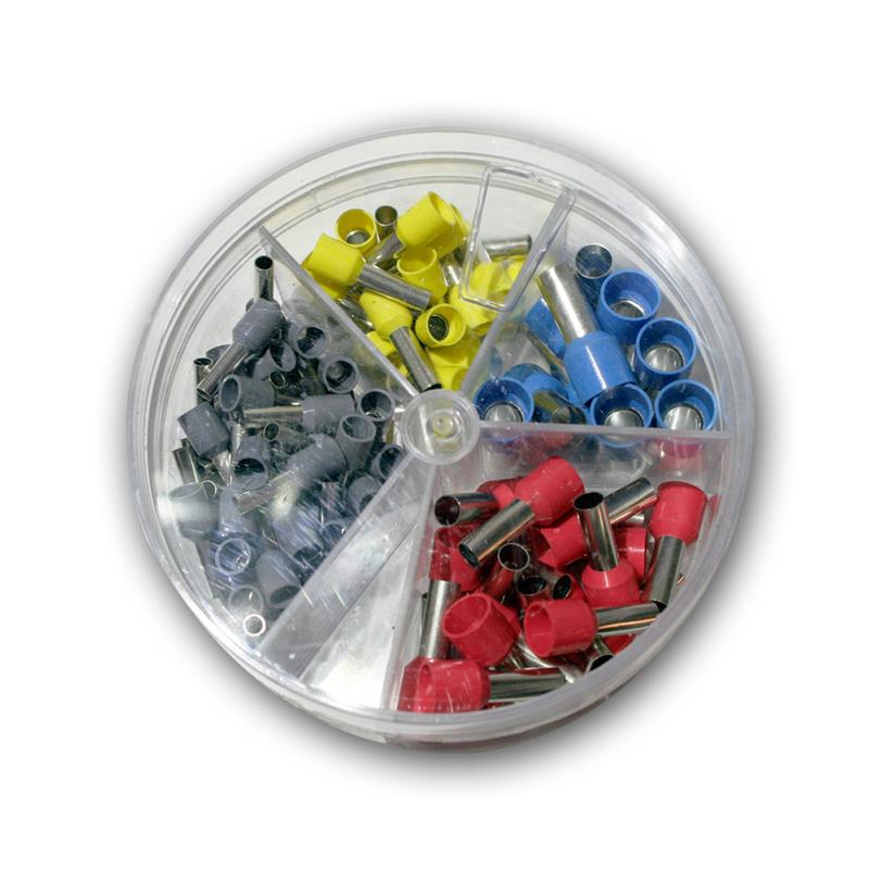 100er Set Aderendhülsen, sortiert, isoliert, Kabelschuh, 4-1 100er Set Aderendhülsen, sortiert, isoliert, Kabelschuh, 4-1