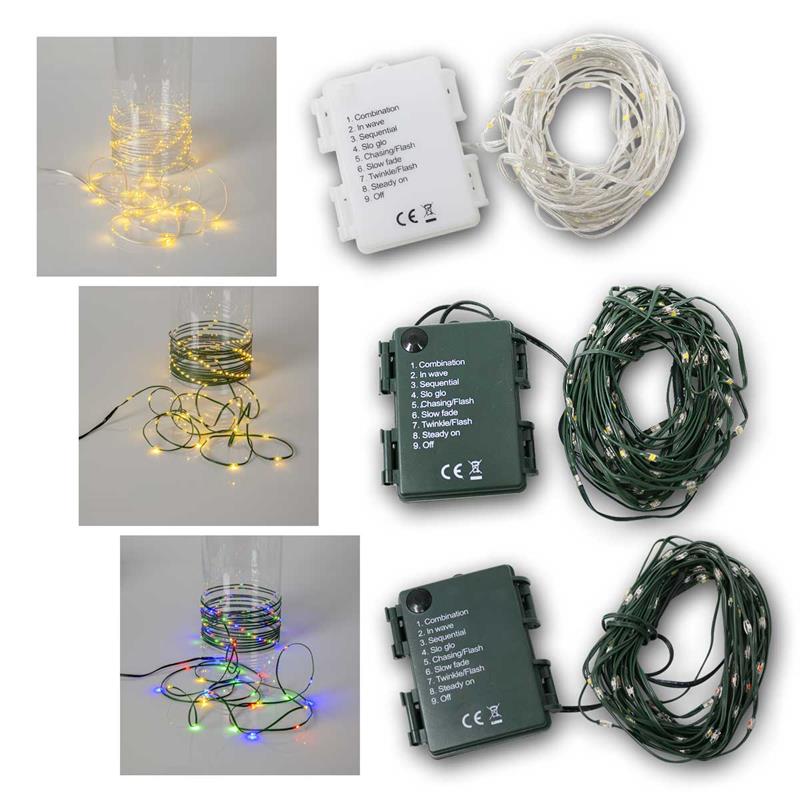 LED Lichterkette "DREWDROP-MICRO", Lauflichtfunktion, Timer
