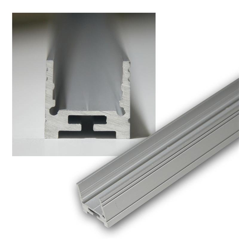 1m Aluminium U-Profil, für LED-Streifen bis 10mm, silber