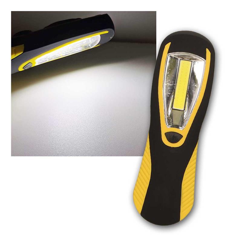 LED Arbeitsleuchte COB 3W 200lm,Haken & Magnet, Batterie