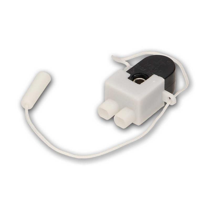 Einbau-Zugschalter, Lampenschalter 230V/2A, 1-Loch-Platte