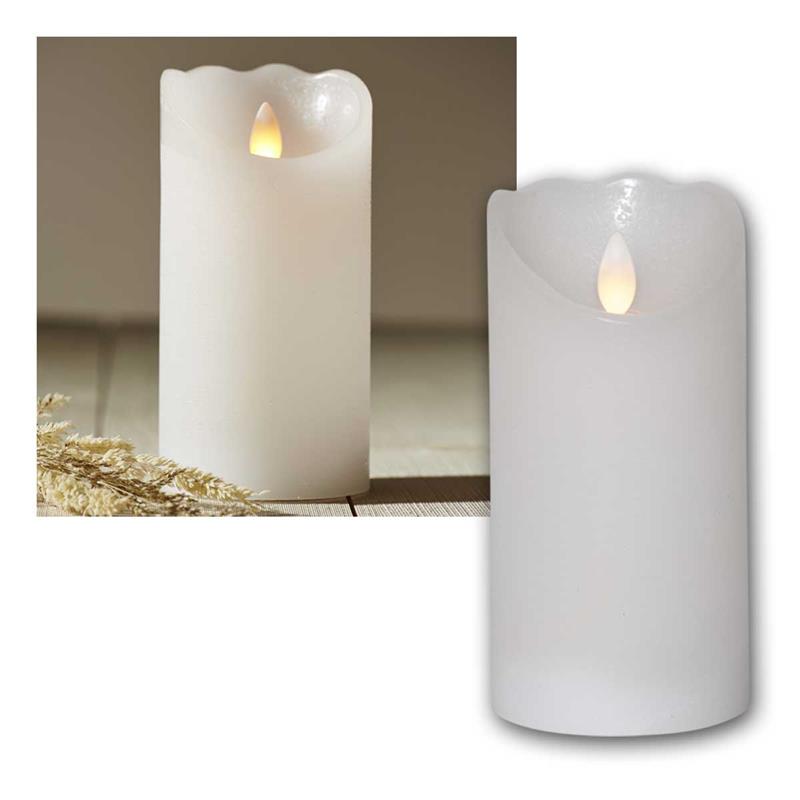 LED Kerze „GLOW“, Timer, Wachsmantel weiß, Ø 7,5x15cm
