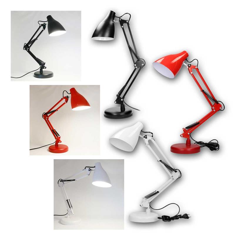Retro Schreibtischlampe "DIAN", Multi-Gelenk, E27 Fassung