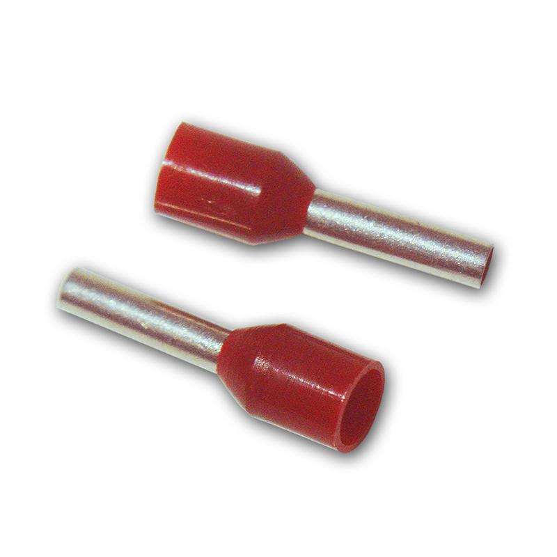 100-teiliges Aderendhülsen-Set, rot isoliert, 1,50mm², 14mm 100-teiliges Aderendhülsen-Set, rot isoliert, 1,50mm², 14mm
