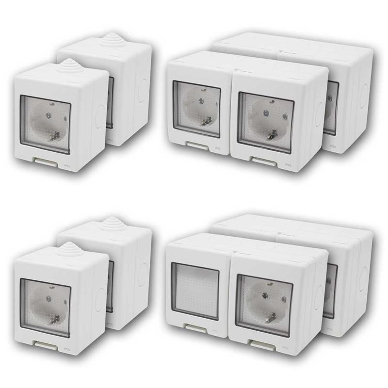 TEM Set "Keller", Aufputz Steckdosen & Kombidose, IP55
