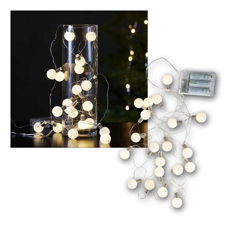 LED Batterie Lichterkette „Mini Glow“, warmweiße LEDs, Timer